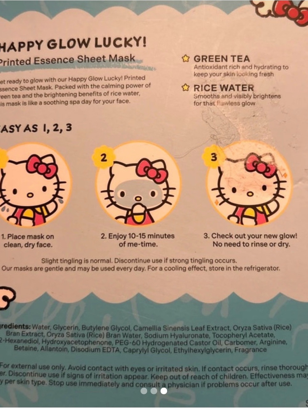 Hello Kitty Kids Printed Essence Sheet Mask - Pink & Blue Design